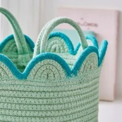 Small Scalloped Rope Basket 12 Small Scalloped Rope Basket -Dunelm 30925526 alt01