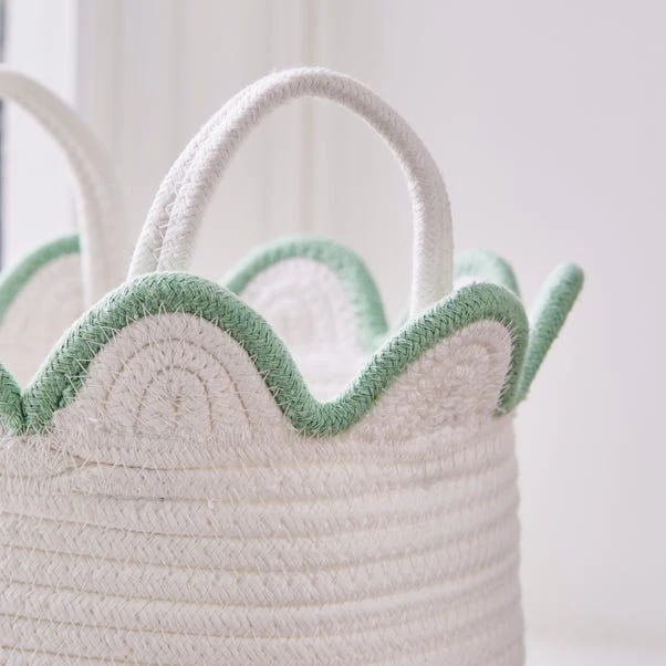 Small Scalloped Rope Basket 4 Small Scalloped Rope Basket - Image 2