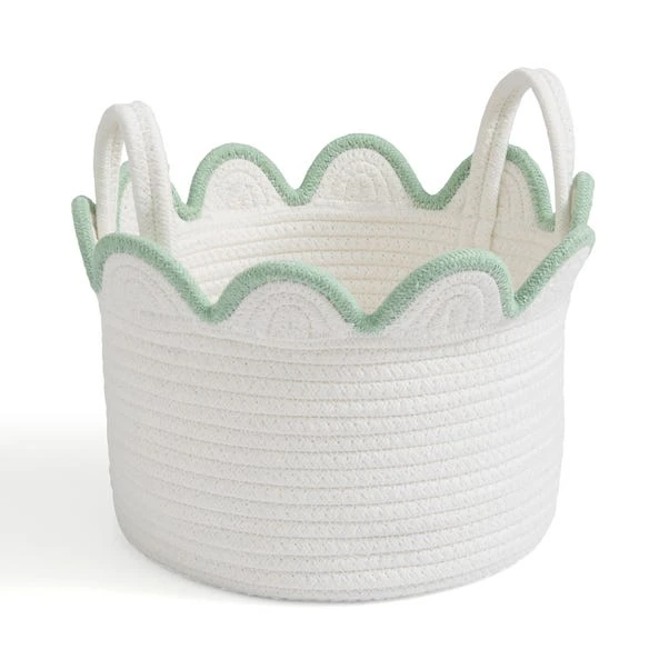 Small Scalloped Rope Basket 5 Small Scalloped Rope Basket - Image 3