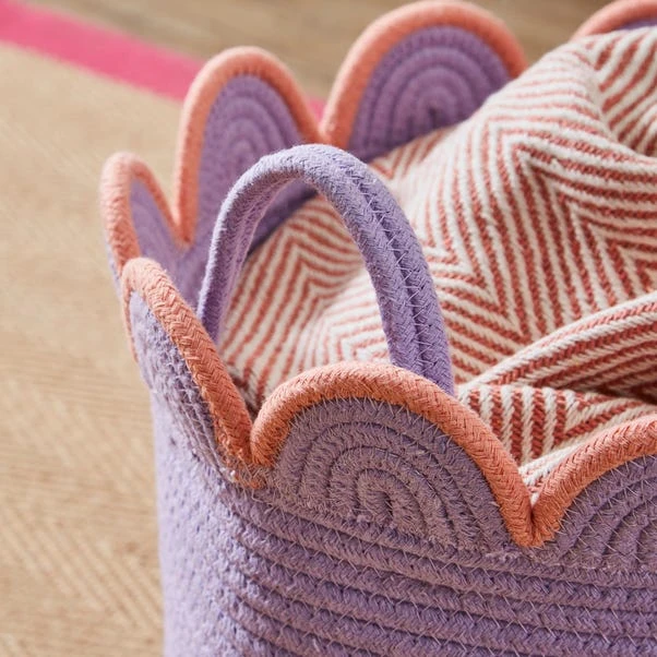 Large Scalloped Rope Basket 4 Large Scalloped Rope Basket - Image 2