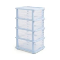Plastic 4 Drawer Storage Tower Unit 27 Plastic 4 Drawer Storage Tower Unit -Dunelm 30926447 alt02