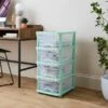 Plastic 4 Drawer Storage Tower Unit 1 Plastic 4 Drawer Storage Tower Unit -Dunelm 30926662