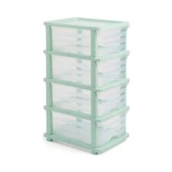 Plastic 4 Drawer Storage Tower Unit 21 Plastic 4 Drawer Storage Tower Unit -Dunelm 30926662 alt02