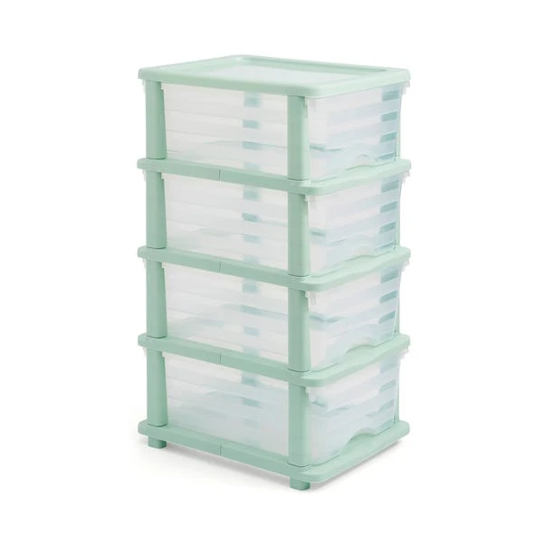 Plastic 4 Drawer Storage Tower Unit 5 Plastic 4 Drawer Storage Tower Unit - Image 3