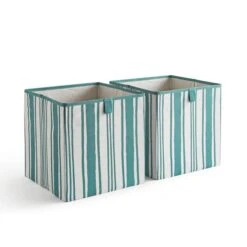 Set Of 2 Coastal Stripe Storage Cubes 10 Set Of 2 Coastal Stripe Storage Cubes -Dunelm 30926813 alt02