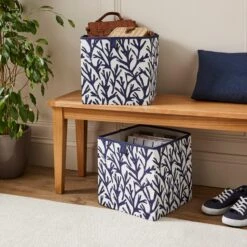 Set Of 2 Coastal Coral Storage Cubes 14 Set Of 2 Coastal Coral Storage Cubes -Dunelm 30926814
