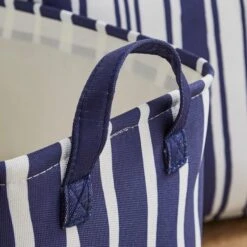 Set Of 2 Coastal Stripe Rectangular Storage Boxes 12 Set Of 2 Coastal Stripe Rectangular Storage Boxes -Dunelm 30926821 alt01