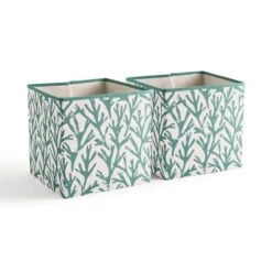 Set Of 2 Coastal Coral Storage Cubes 12 Set Of 2 Coastal Coral Storage Cubes -Dunelm 30926823 alt02