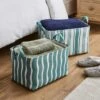 Set Of 2 Coastal Stripe Rectangular Storage Boxes 1 Set Of 2 Coastal Stripe Rectangular Storage Boxes -Dunelm 30926831