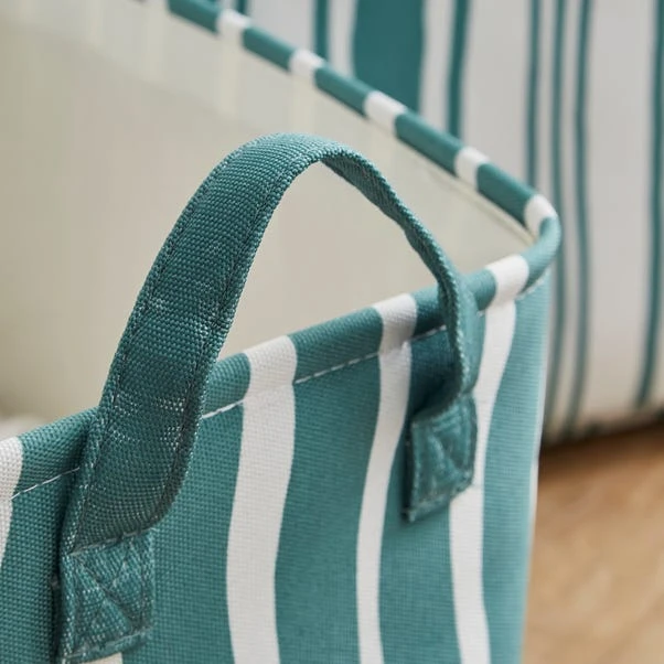 Set Of 2 Coastal Stripe Rectangular Storage Boxes 4 Set Of 2 Coastal Stripe Rectangular Storage Boxes - Image 2