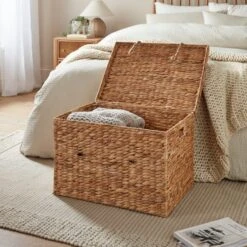 Water Hyacinth Woven Trunk 12 Water Hyacinth Woven Trunk -Dunelm 30927157 alt01