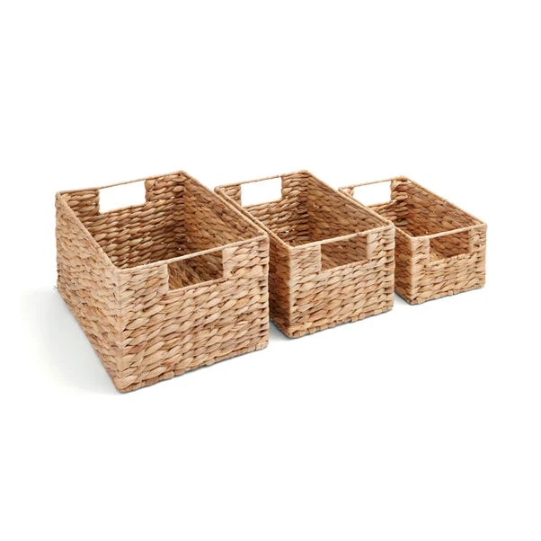 Set Of 3 Woven Water Hyacinth Storage Baskets 5 Set Of 3 Woven Water Hyacinth Storage Baskets - Image 3