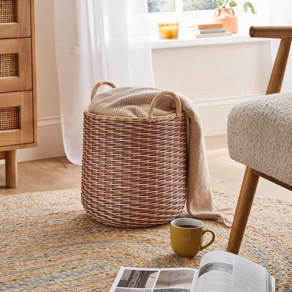 Round Woven Rattan Basket 9 Round Woven Rattan Basket - Image 7