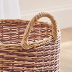 Round Woven Rattan Basket 21 Round Woven Rattan Basket -Dunelm 30928217 alt01