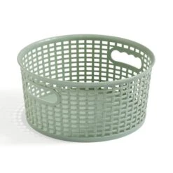 Checked Plastic 3L Round Basket 16 Checked Plastic 3L Round Basket -Dunelm 30933383 alt02