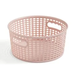 Checked Plastic 3L Round Basket 13 Checked Plastic 3L Round Basket -Dunelm 30933432 alt02
