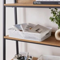 Checked Plastic Basket 31 Checked Plastic Basket -Dunelm 30933441