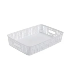 Checked Plastic Basket 33 Checked Plastic Basket -Dunelm 30933441 alt02