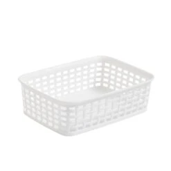 Checked Plastic Basket 30 Checked Plastic Basket -Dunelm 30933443 alt02