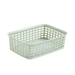 Checked Plastic Basket 27 Checked Plastic Basket -Dunelm 30933451 alt02