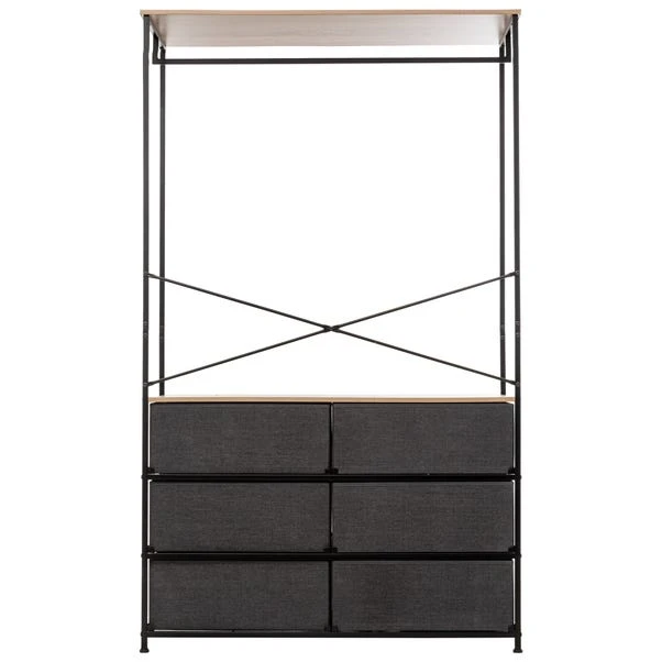 Tissa Hanging Rail With 6 Grey Drawers 4 Tissa Hanging Rail With 6 Grey Drawers - Image 2