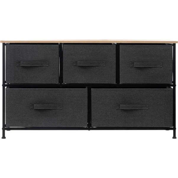 Tissa Low Grey 5 Drawer Storage Unit 4 Tissa Low Grey 5 Drawer Storage Unit - Image 2