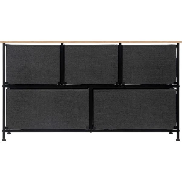 Tissa Low Grey 5 Drawer Storage Unit 6 Tissa Low Grey 5 Drawer Storage Unit - Image 4