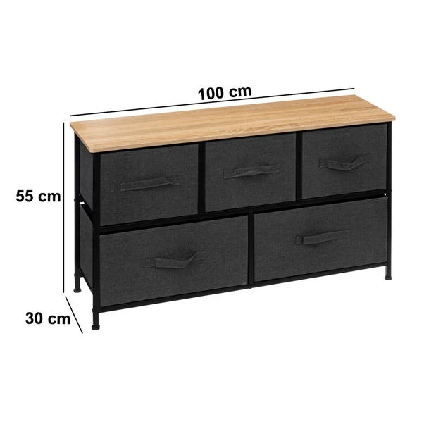 Tissa Low Grey 5 Drawer Storage Unit 7 Tissa Low Grey 5 Drawer Storage Unit - Image 5