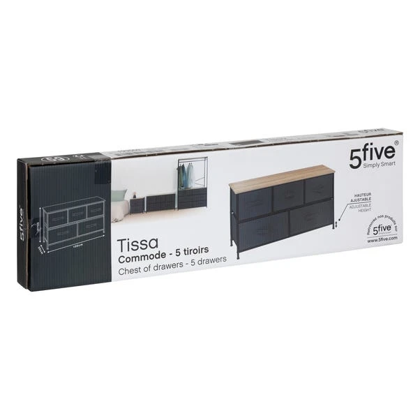 Tissa Low Grey 5 Drawer Storage Unit 11 Tissa Low Grey 5 Drawer Storage Unit - Image 9