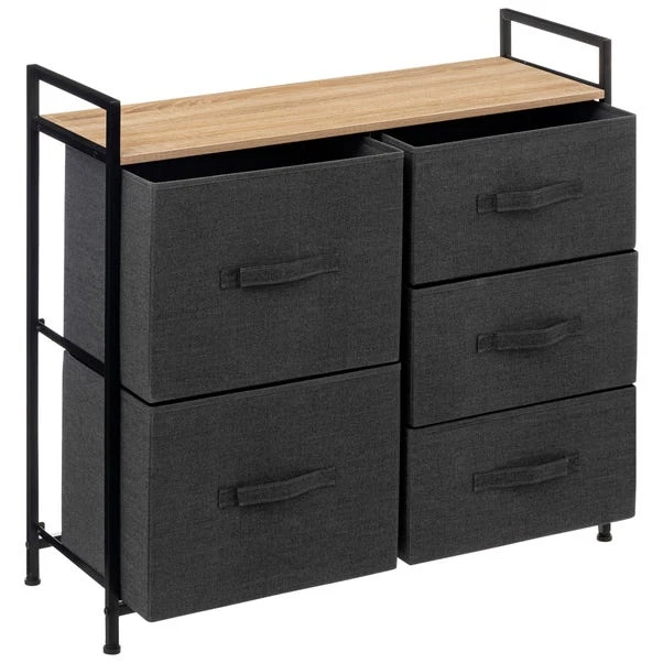 Tissa Grey 5 Drawer Storage Unit 4 Tissa Grey 5 Drawer Storage Unit - Image 2