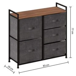 Tissa Grey 5 Drawer Storage Unit 13 Tissa Grey 5 Drawer Storage Unit -Dunelm 30944930 alt03