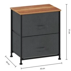 Tissa Grey 2 Drawer Storage Unit 14 Tissa Grey 2 Drawer Storage Unit -Dunelm 30944951 alt03