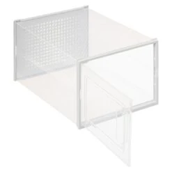 Set Of 2 Stackable Clear Shoe Boxes -Dunelm 30944957 alt01