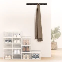 Set Of 2 Stackable Clear Shoe Boxes -Dunelm 30944959 alt08