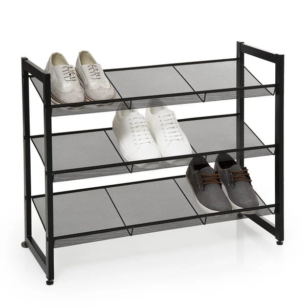 Metal Black 9 Pair Shoe Storage Rack 6 Metal Black 9 Pair Shoe Storage Rack - Image 4