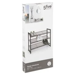 Metal Black 9 Pair Shoe Storage Rack 11 Metal Black 9 Pair Shoe Storage Rack -Dunelm 30944965 alt04