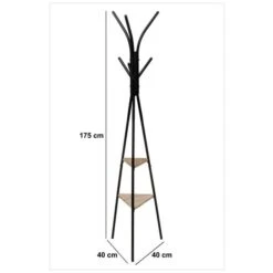 Jano 6 Hook Coat Stand With Shelves 8 Jano 6 Hook Coat Stand With Shelves -Dunelm 30944973 alt02
