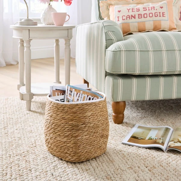 Rush Storage Basket With Trim 12 Rush Storage Basket With Trim - Image 10