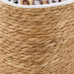 Rush Storage Basket With Trim 24 Rush Storage Basket With Trim -Dunelm 30964911 alt01