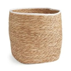 Rush Storage Basket With Trim 25 Rush Storage Basket With Trim -Dunelm 30964911 alt02