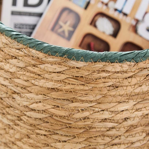 Rush Storage Basket With Trim 7 Rush Storage Basket With Trim - Image 5