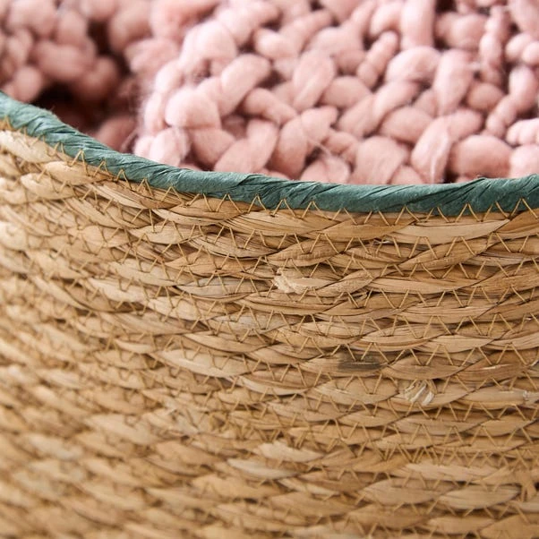 Rush Storage Basket With Trim 4 Rush Storage Basket With Trim - Image 2