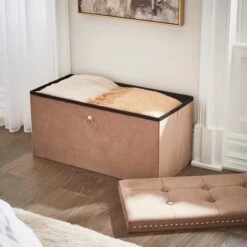 Velvet Rectangular Ottoman 39 Velvet Rectangular Ottoman -Dunelm 30965479 alt01